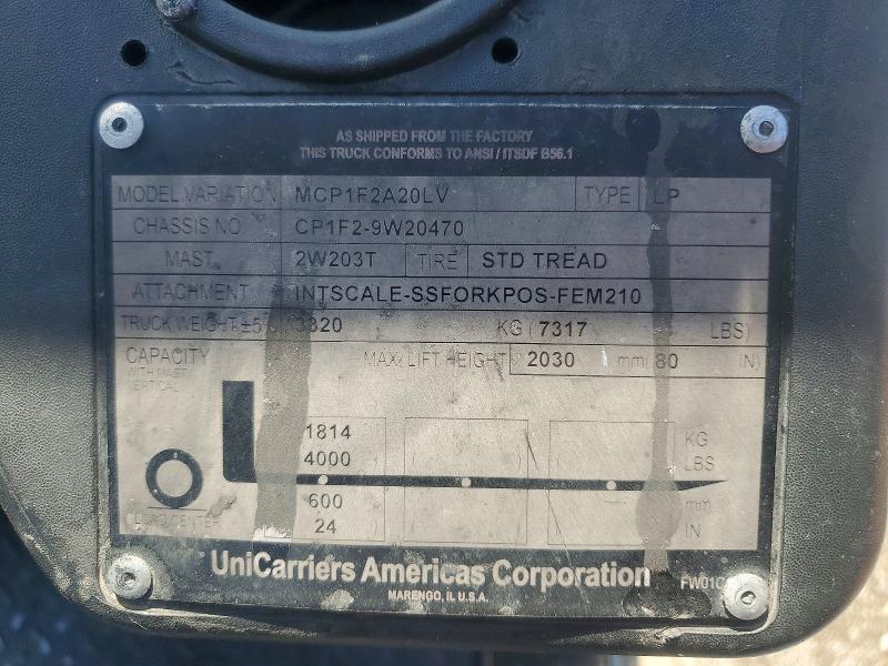 2015 Unicariers 2015 Nissan MCP1F2A20LV Forklift