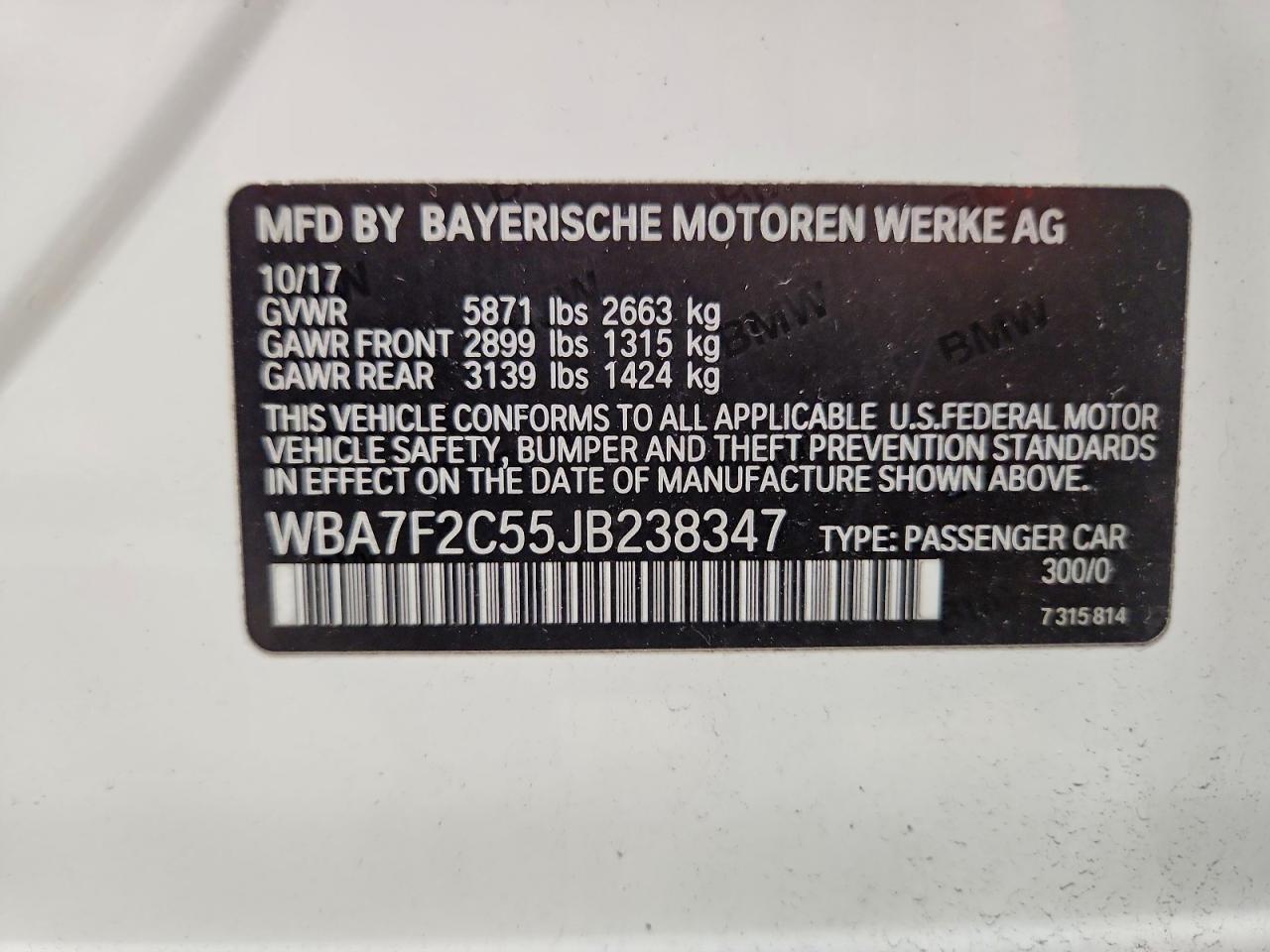 2018 BMW 750 xi