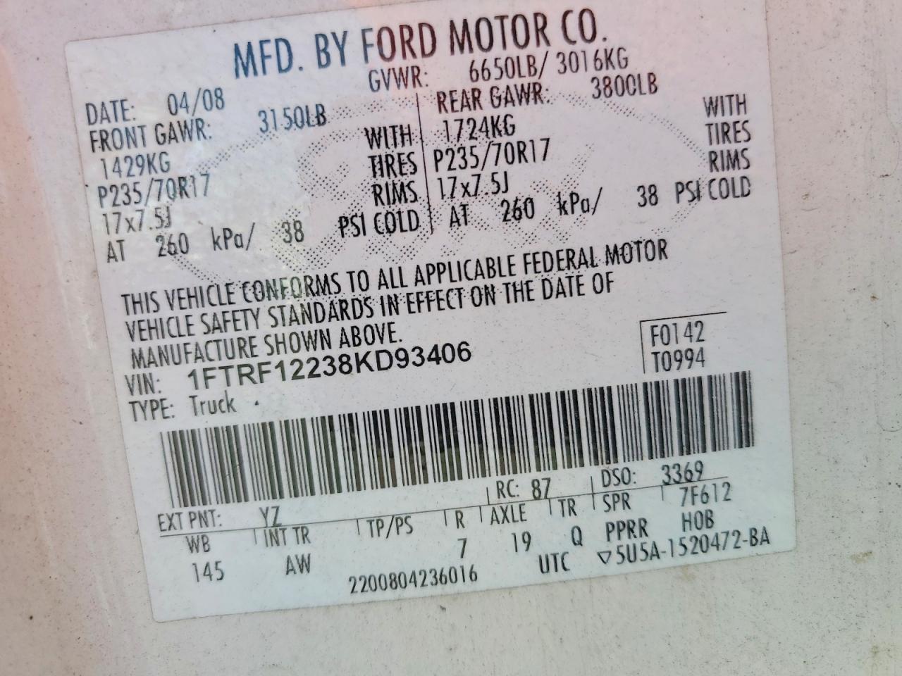 2008 Ford F150