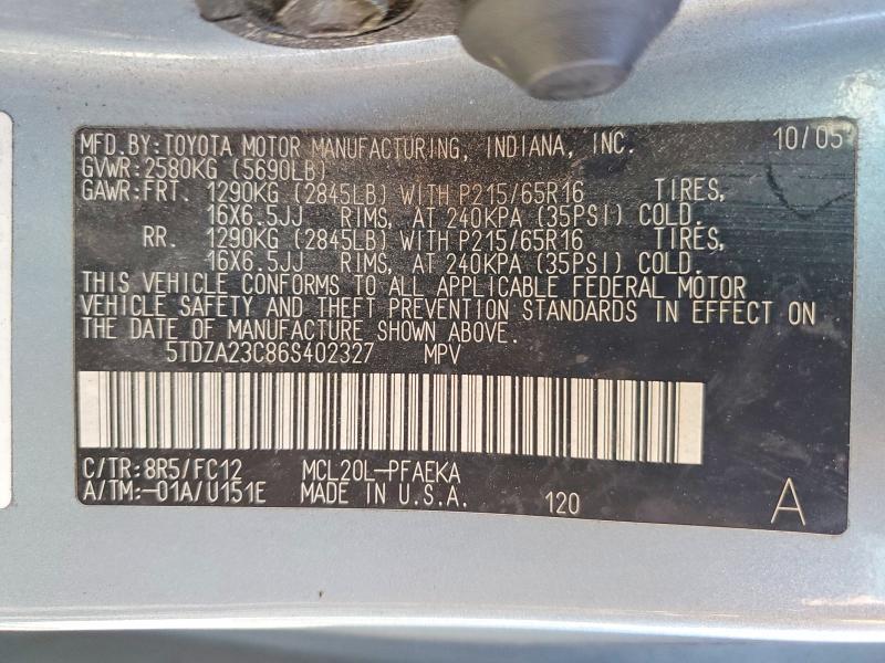 2006 Toyota Sienna le 7 Passenger