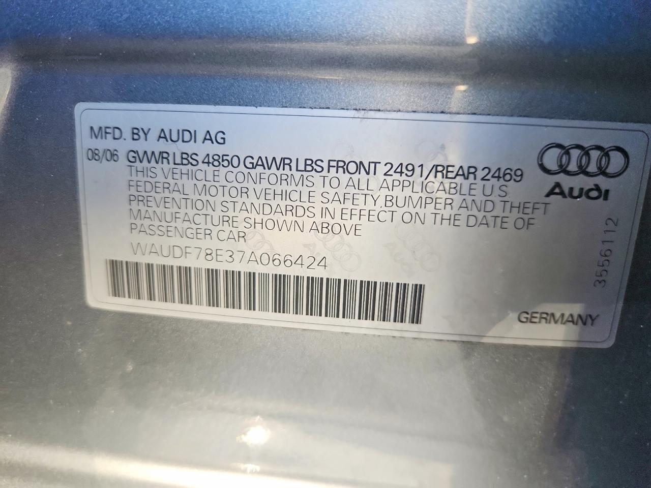 2007 Audi A4 2.0t Quattro