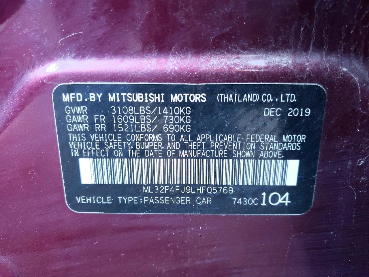 2020 Mitsubishi Mirage G4 se