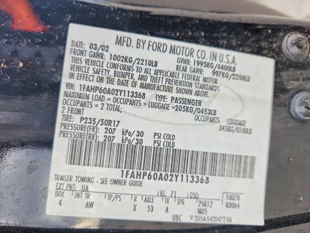 2002 Ford Thunderbird