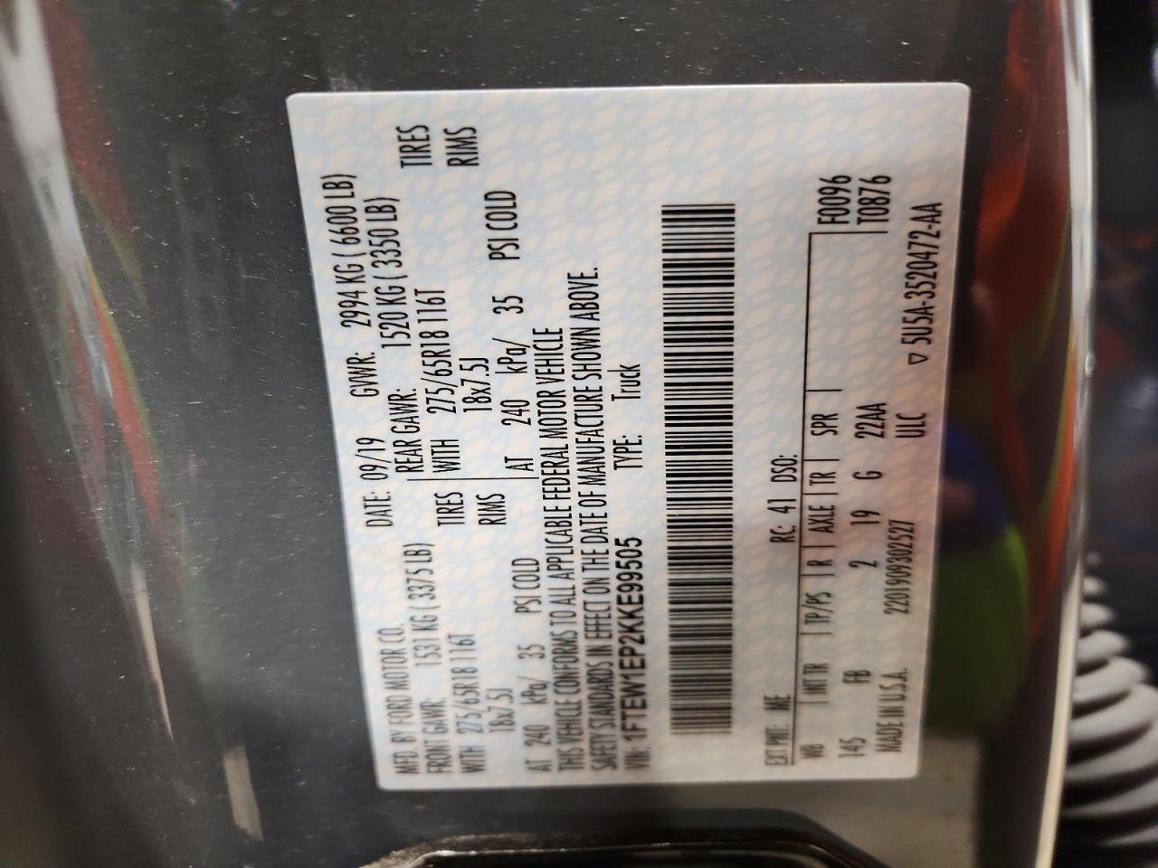 2019 Ford F150 Supercrew