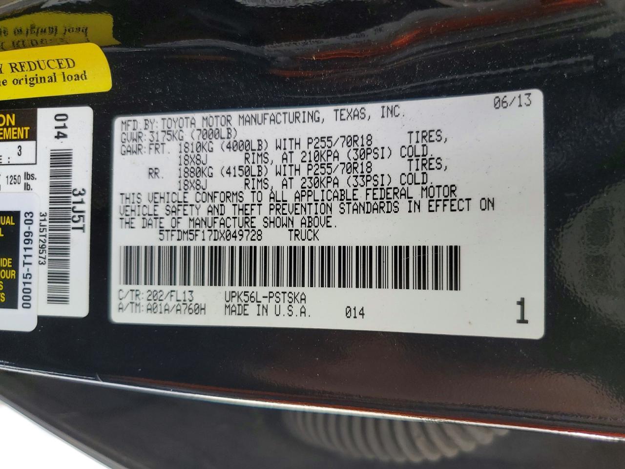 2013 Toyota Tundra Grade