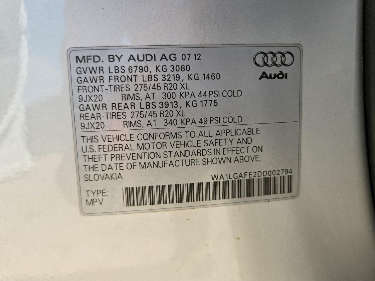 2013 Audi Q7 Premium Plus