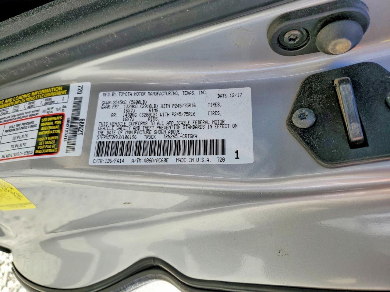 2018 Toyota Tacoma SR