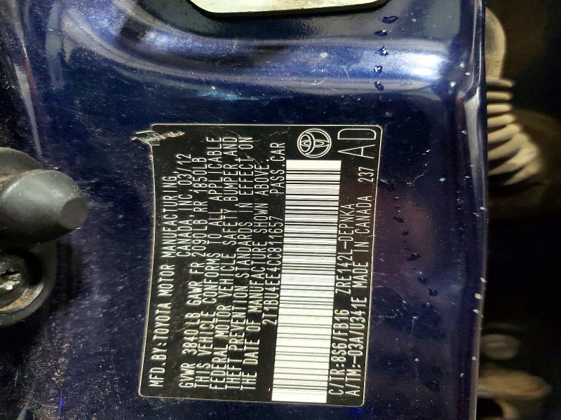 2012 Toyota Corolla le