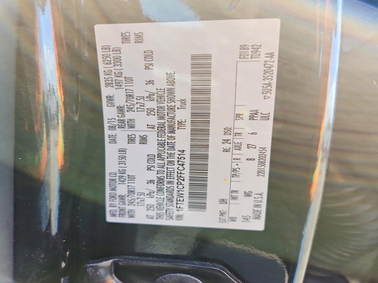 2015 Ford F150 Supercrew