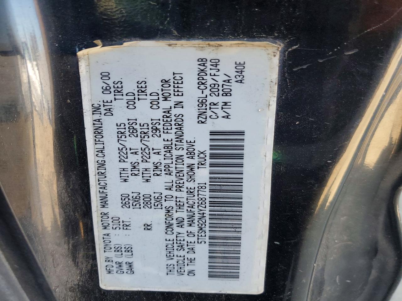 2000 Toyota Tacoma Prerunner