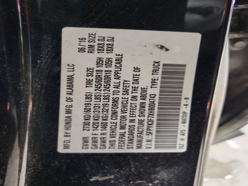 2017 Honda Ridgeline RTL