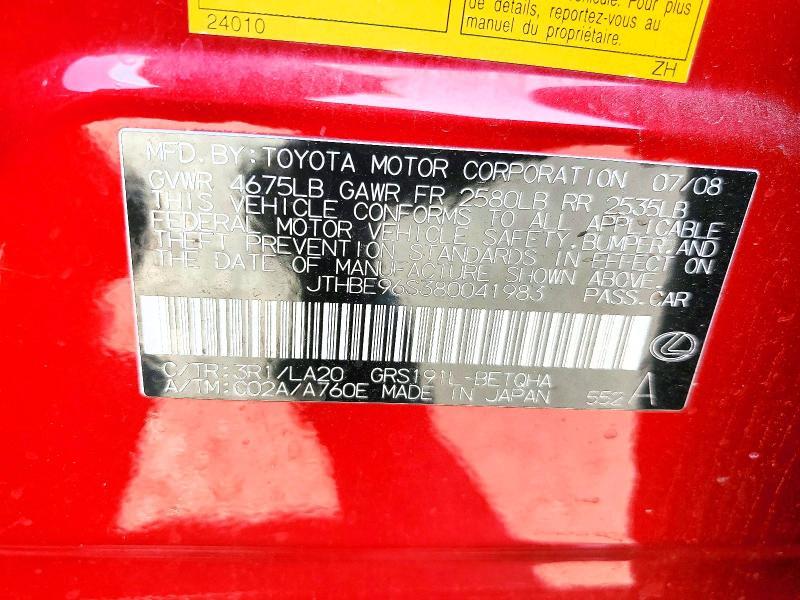 2008 Lexus Gs 350 Base
