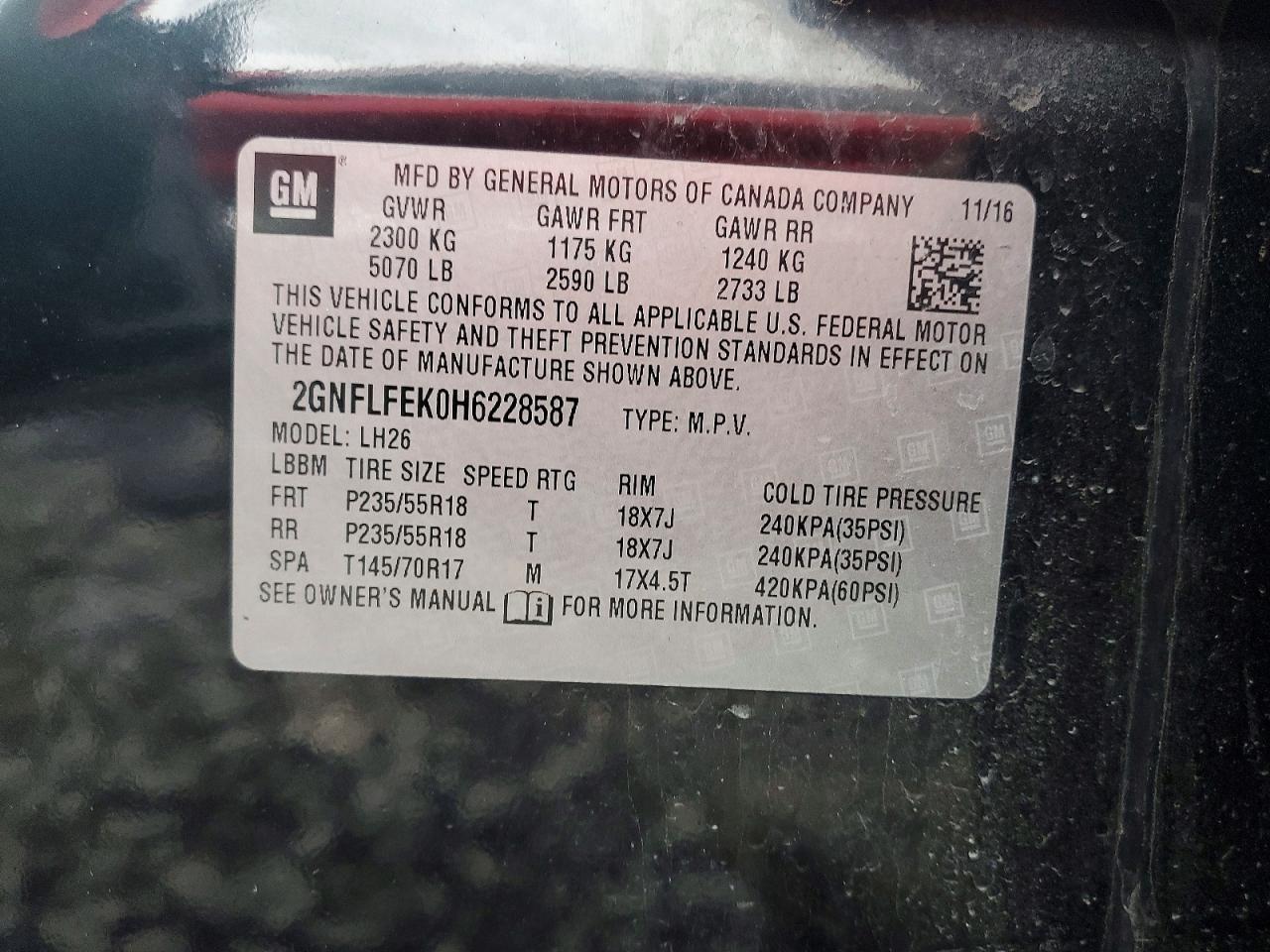 2017 Chevrolet Equinox lt