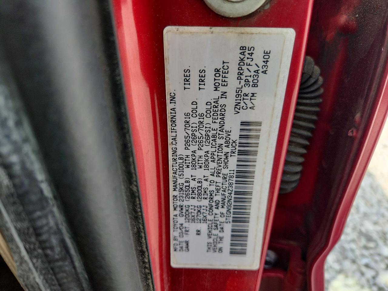 2004 Toyota Tacoma Prerunner V6