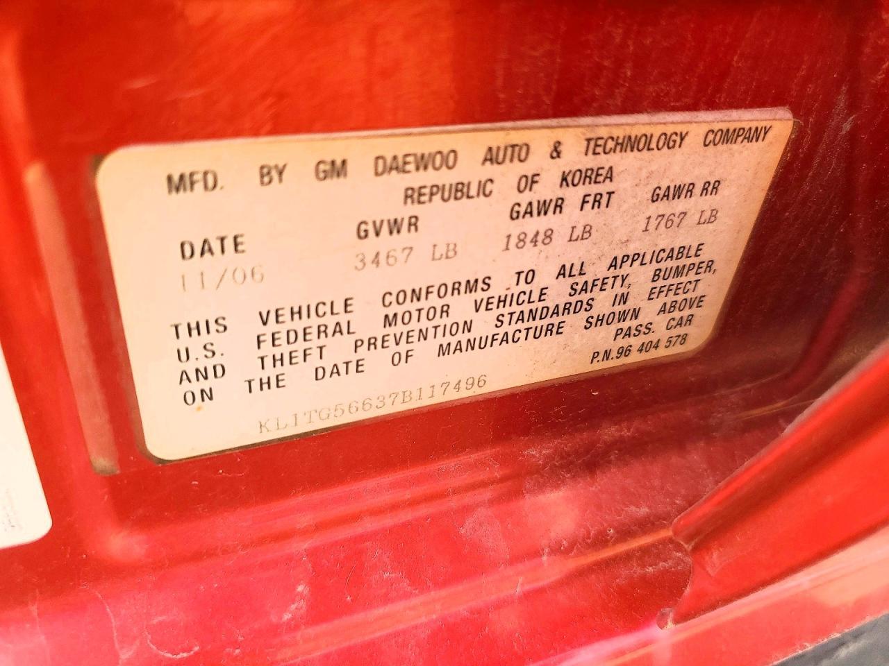 2007 Chevrolet Aveo lt