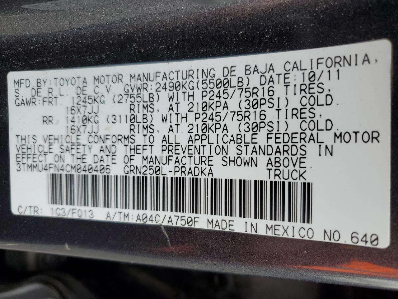 2012 Toyota Tacoma V6