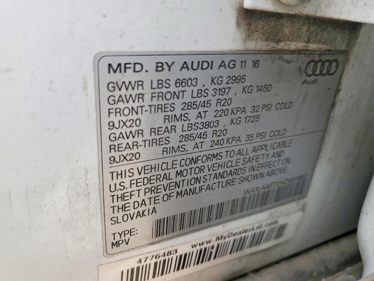 2017 Audi Q7 Premium Plus