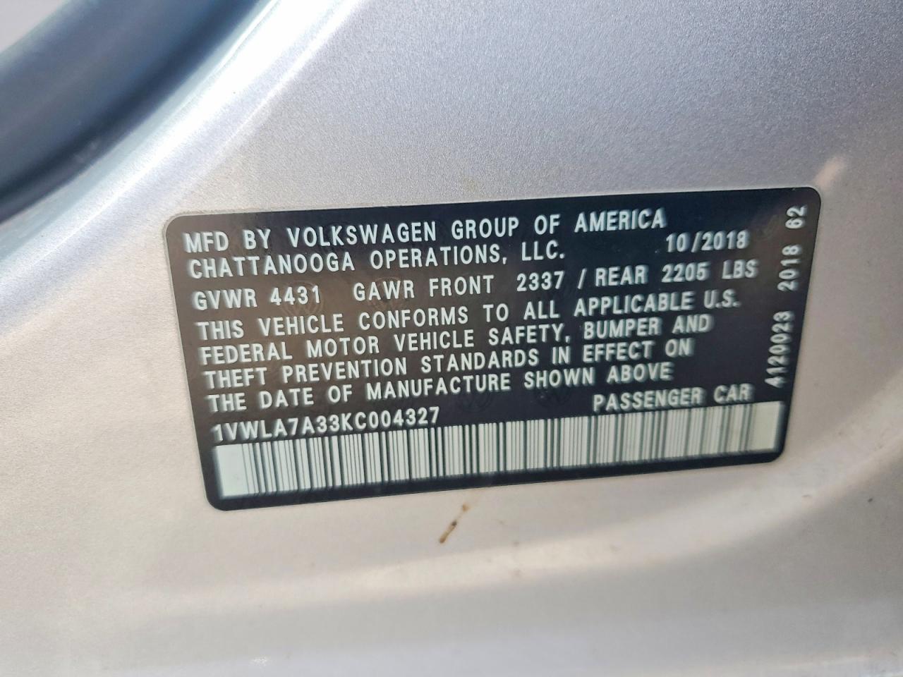 2019 Volkswagen Passat Wolfsburg
