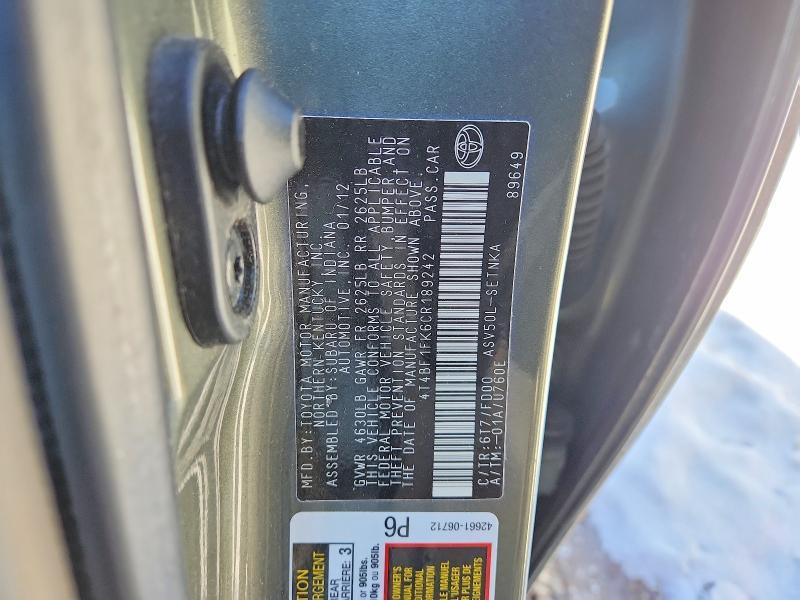2012 Toyota Camry le