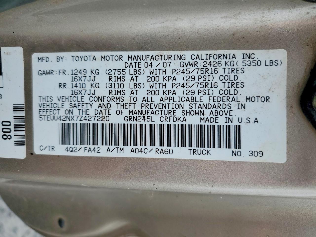 2007 Toyota Tacoma V6