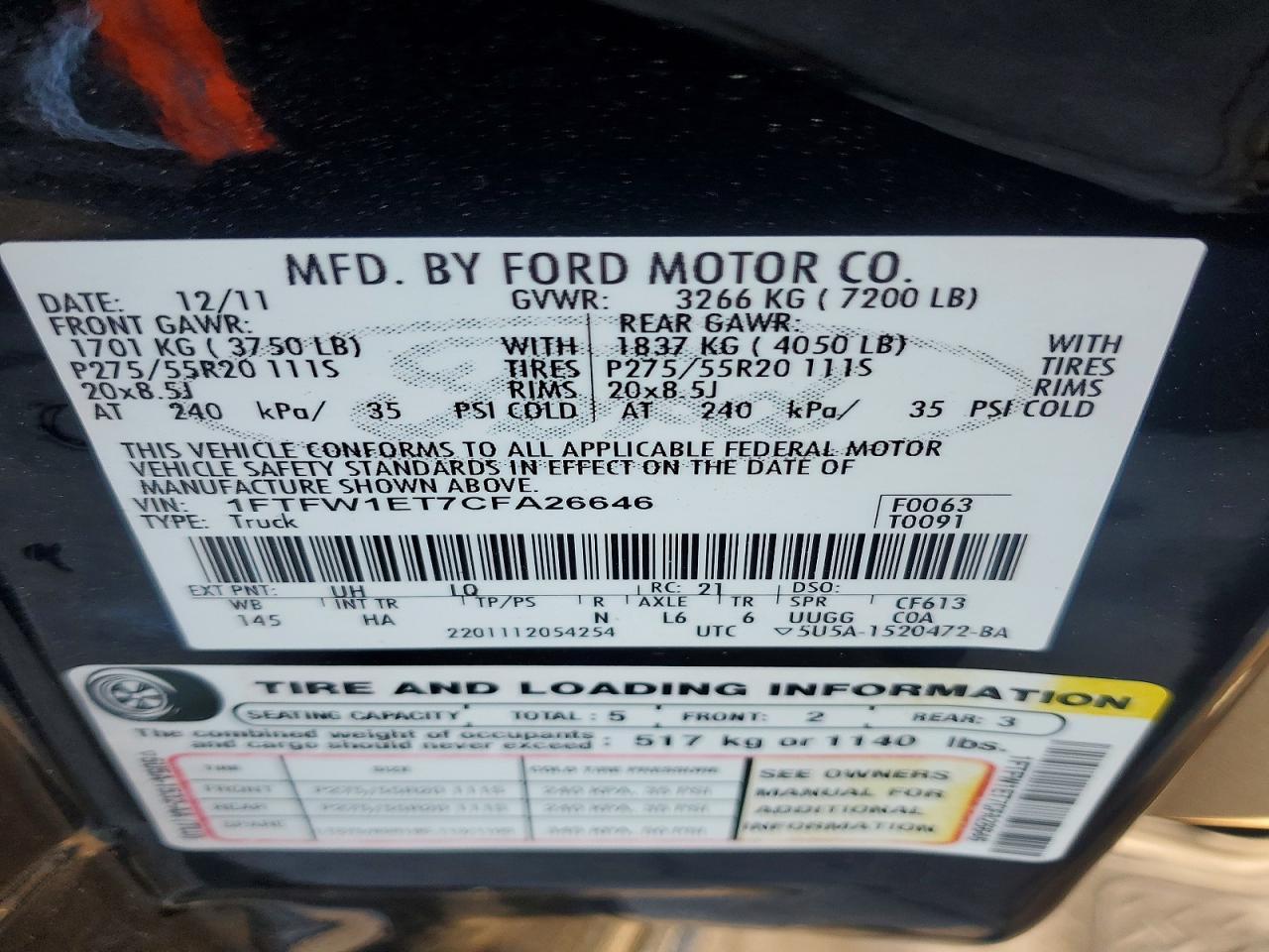 2012 Ford F150 Supercrew