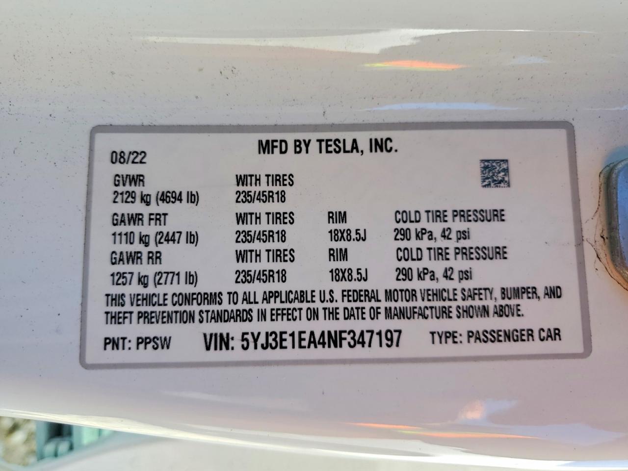 2022 Tesla Model 3