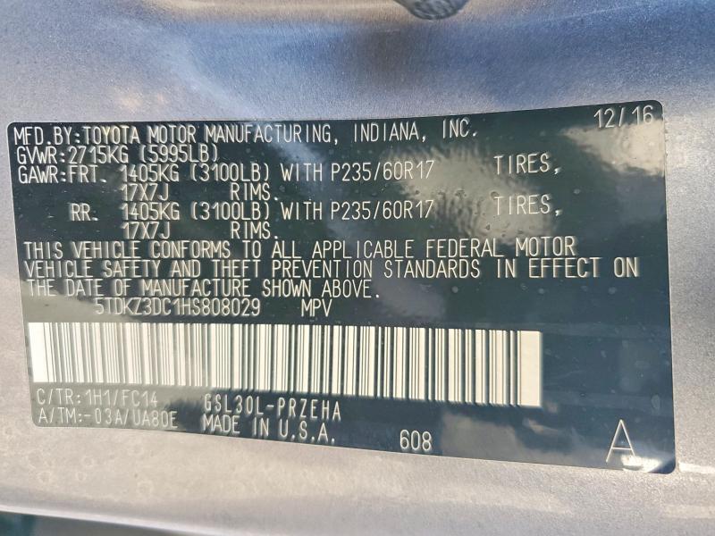 2017 Toyota Sienna le
