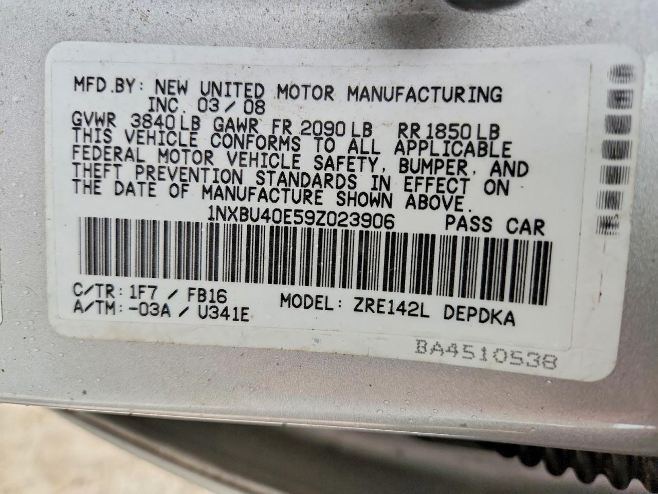 2009 Toyota Corolla le