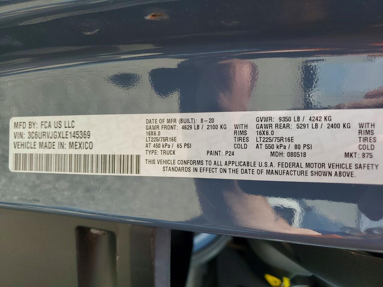 2020 Dodge RAM Promaster 3500-Cargo Van *** Prior Fleet ***