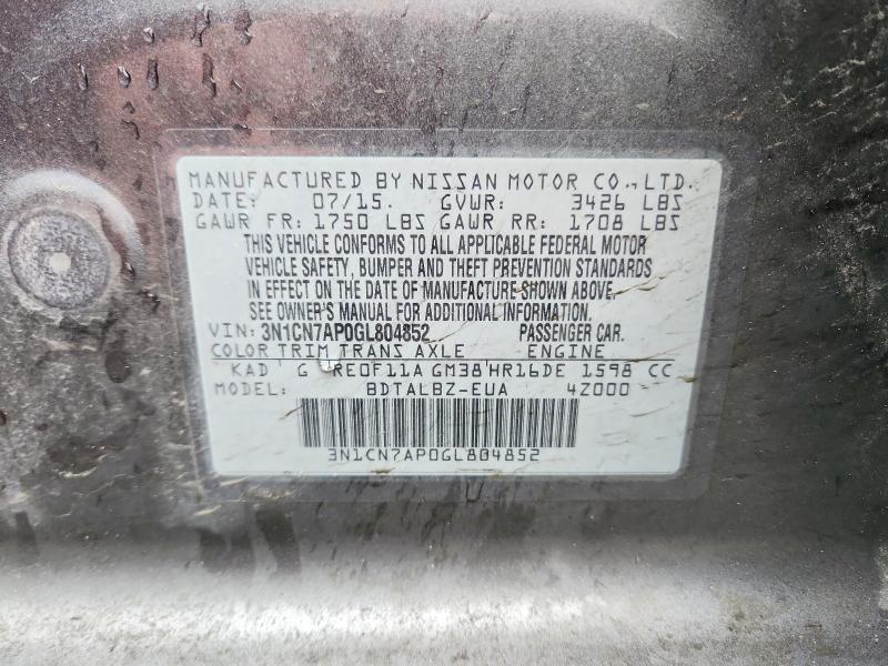 2016 Nissan Versa 1.6 sv