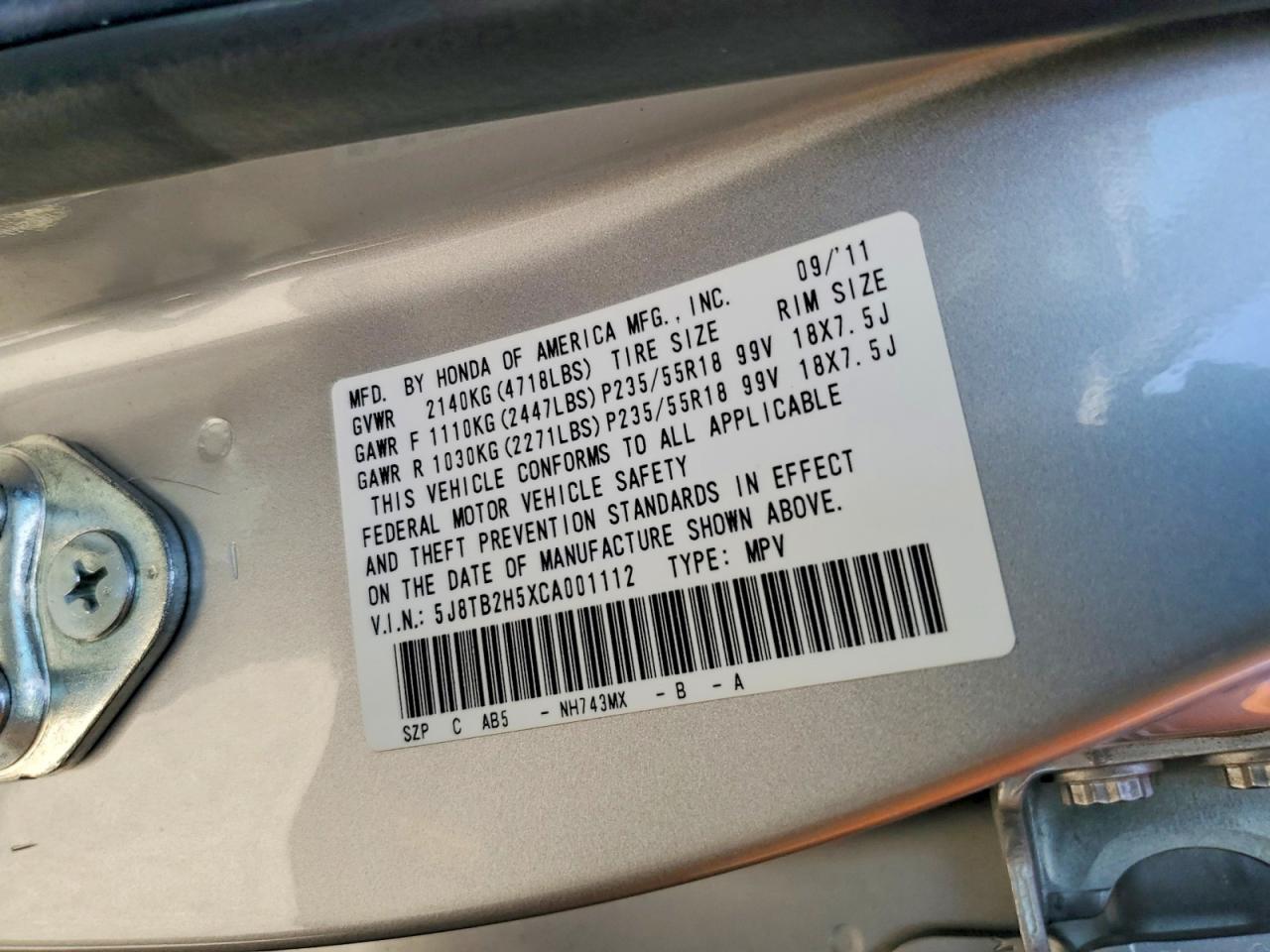 2012 Acura Rdx Technology