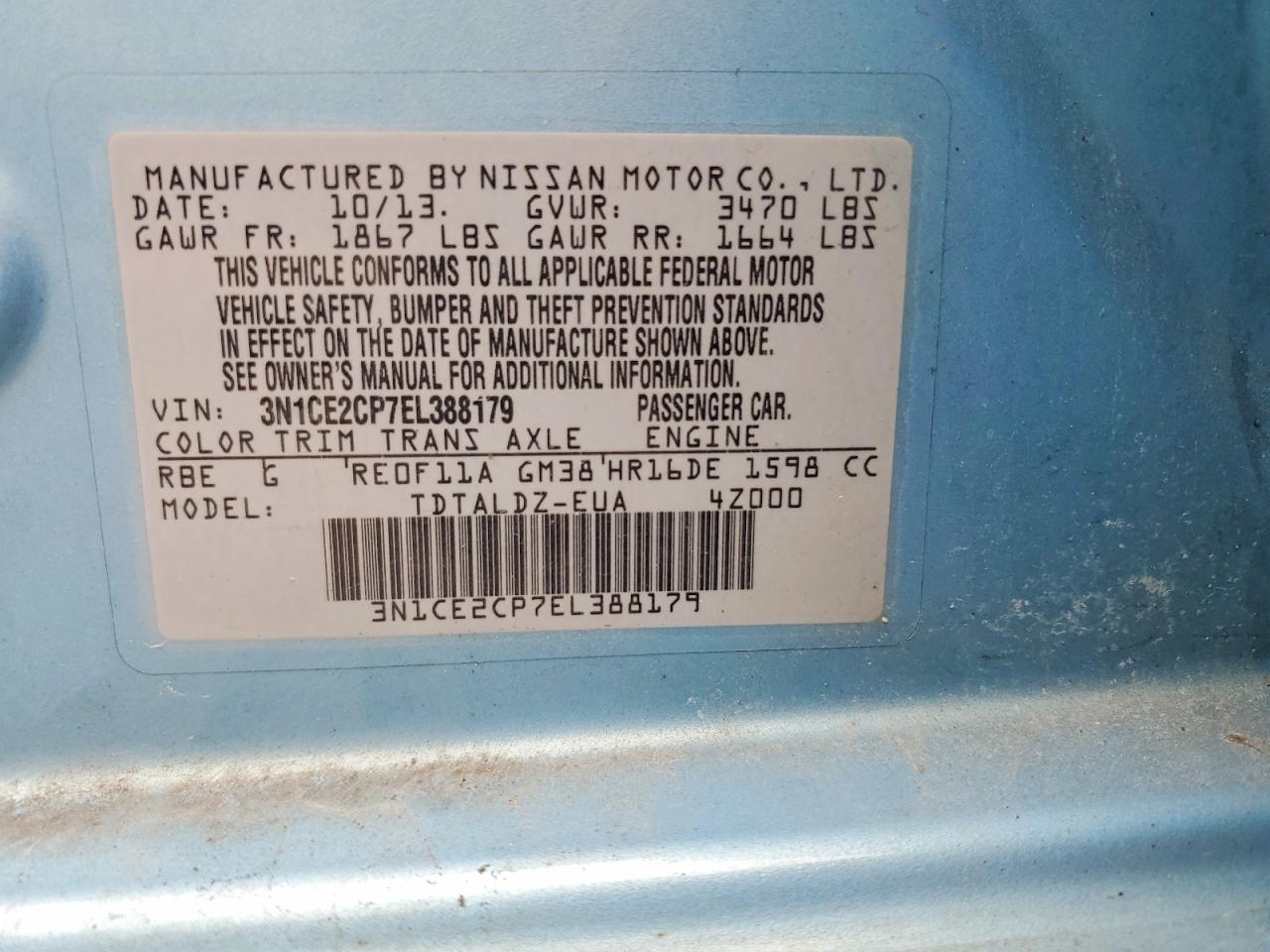 2014 Nissan Versa Note sv