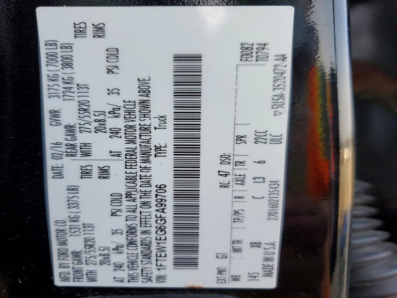 2016 Ford F150 Supercrew