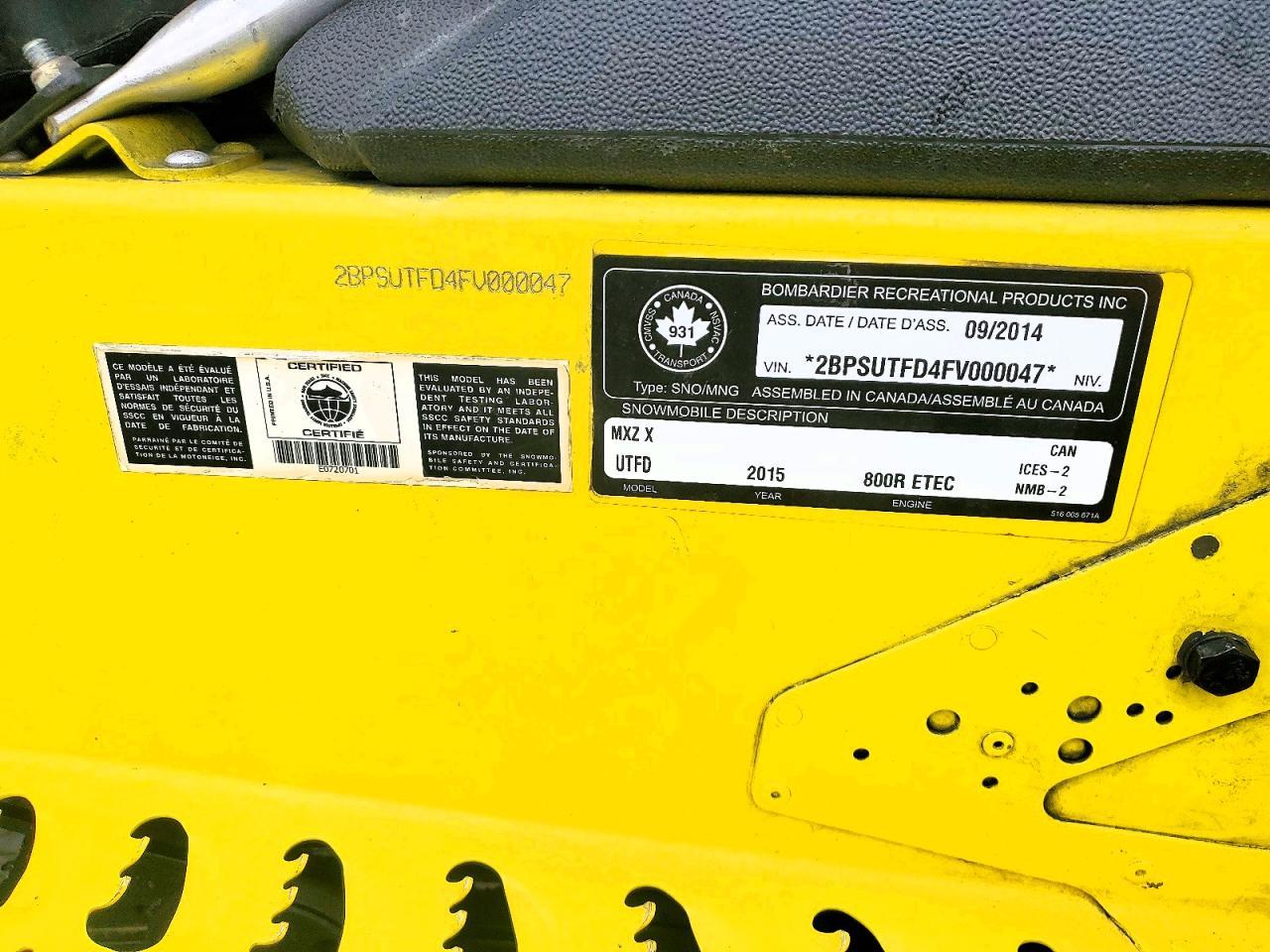 2015 Skidoo Snowmobile