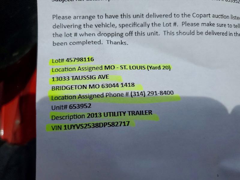 2013 Utility Dry van Trailer