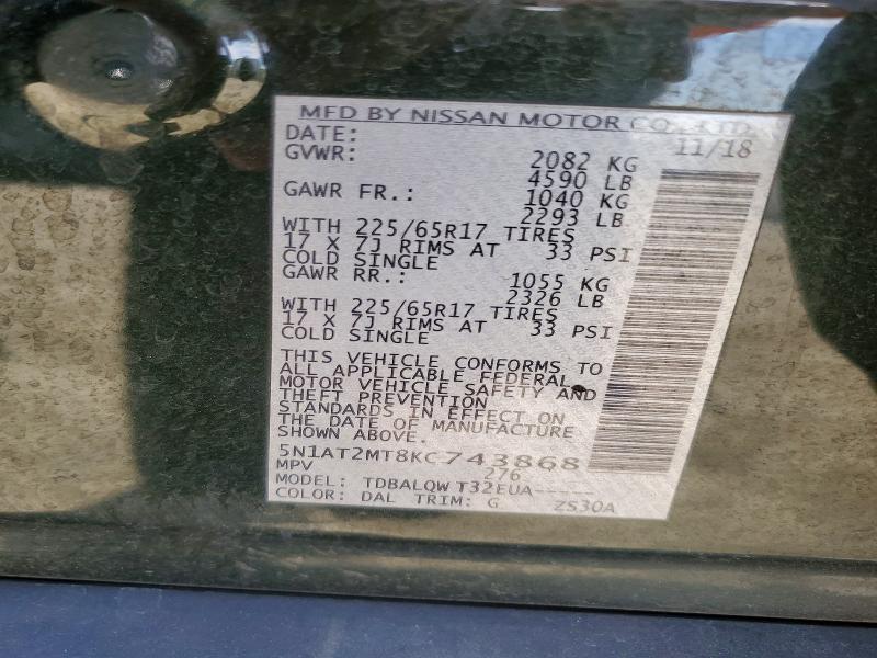 2019 Nissan Rogue sv