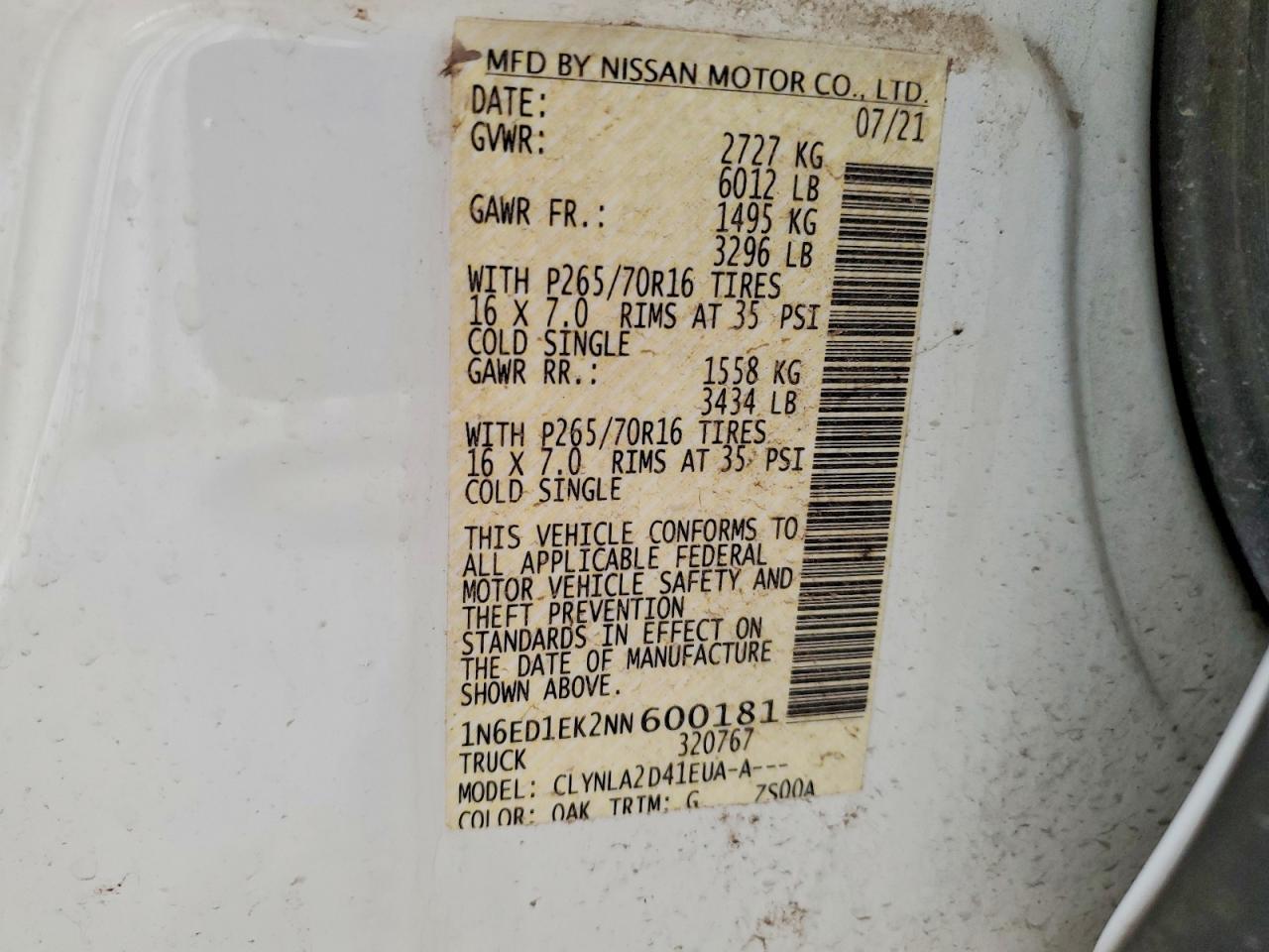 2022 Nissan Frontier S