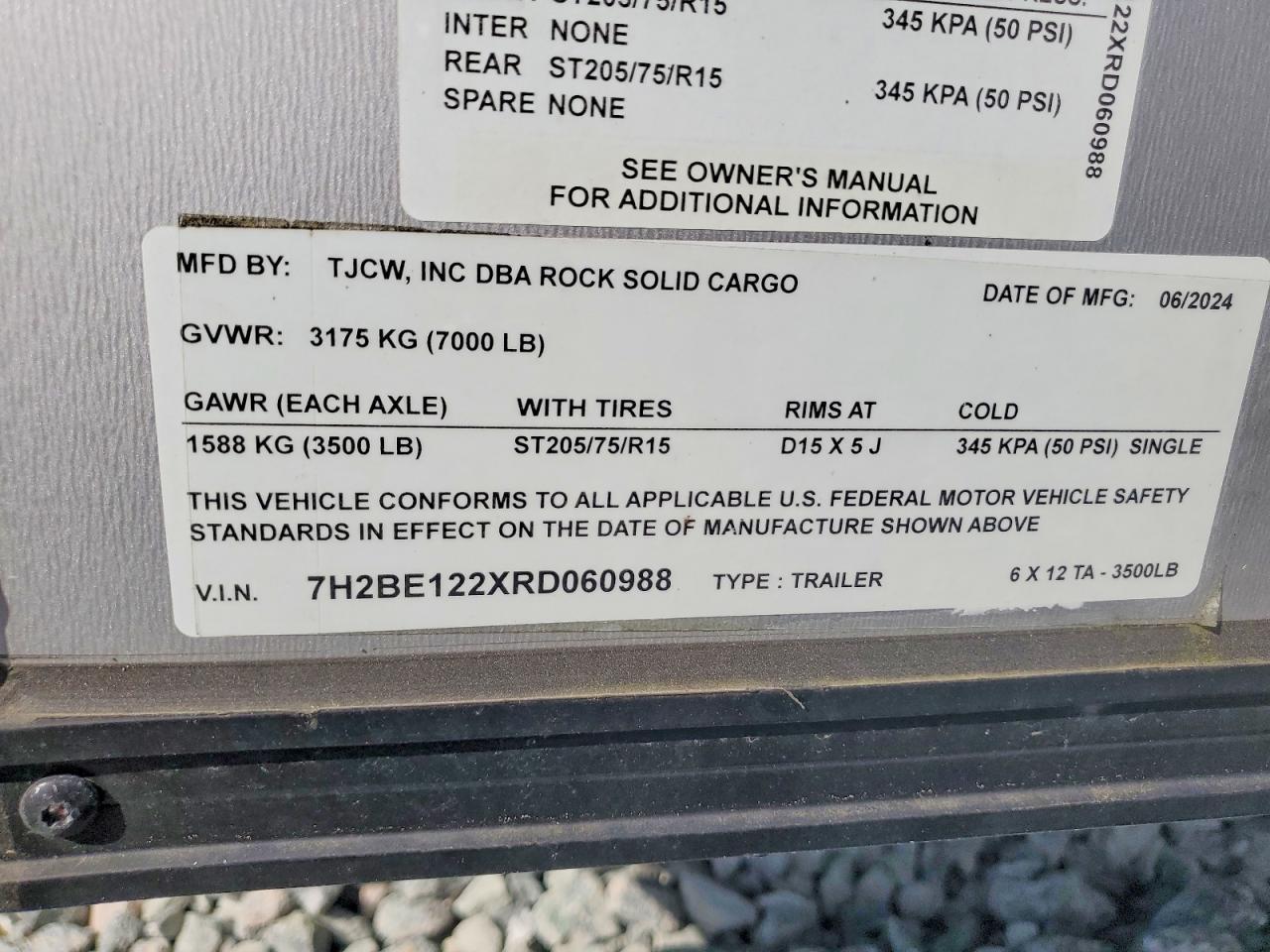 2024 Rock Solid Carg O 6X12TA Enclosed Cargo Trailer