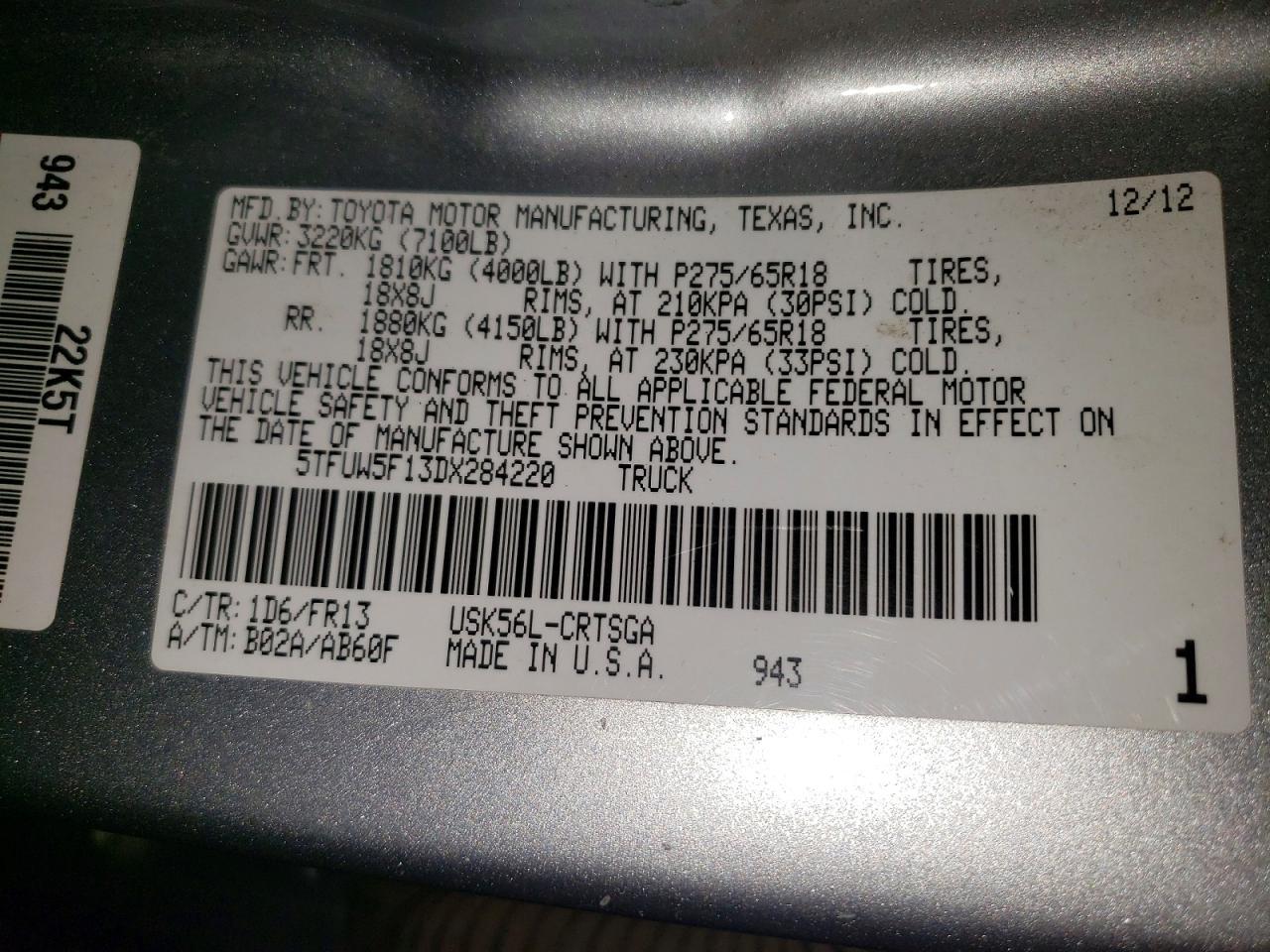 2013 Toyota Tundra Grade