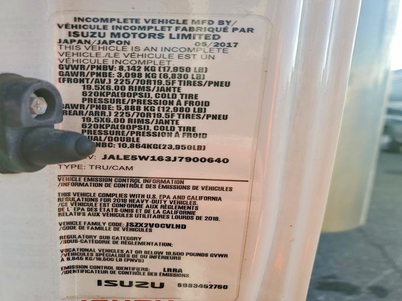 2018 Isuzu NQR BOX Truck