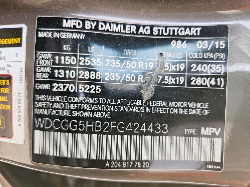 2015 Mercedes-Benz Glk 350