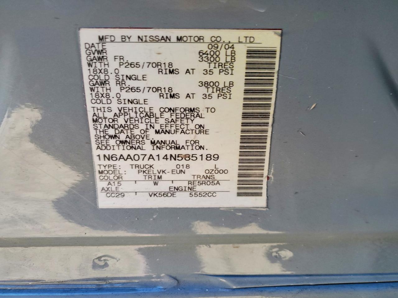 2004 Nissan Titan XE