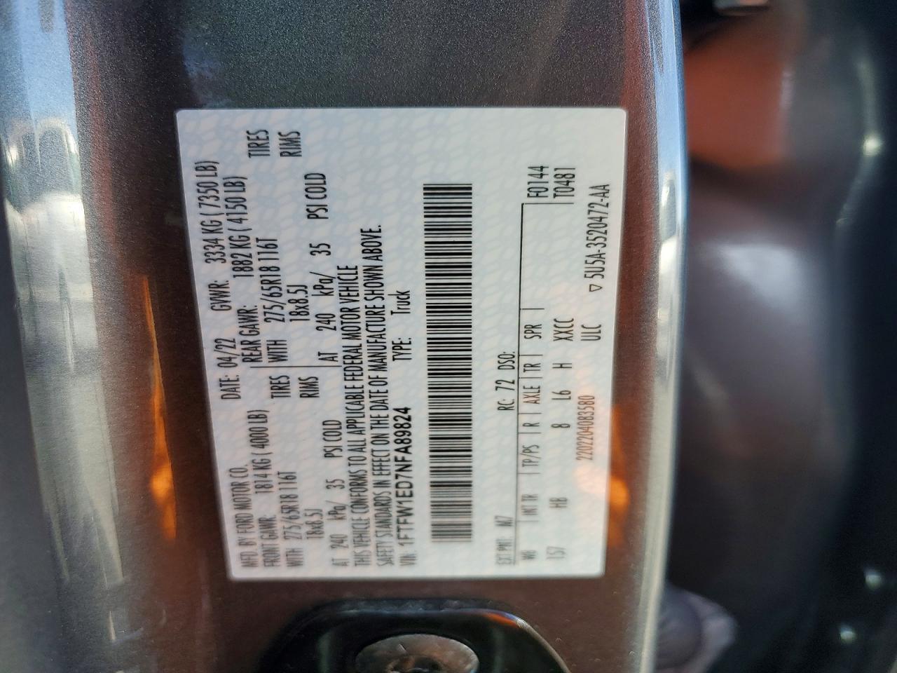 2022 Ford F150 Supercrew