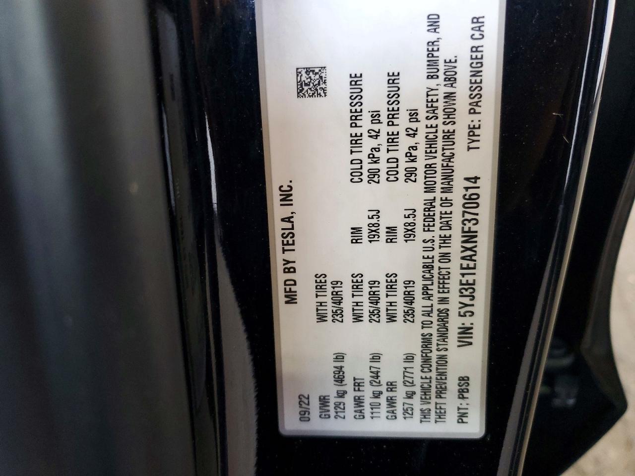 2022 Tesla Model 3
