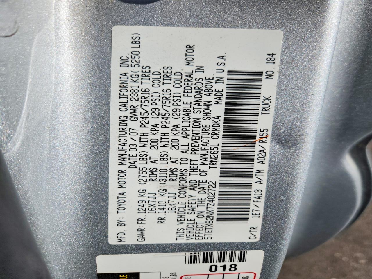 2007 Toyota Tacoma Prerunner