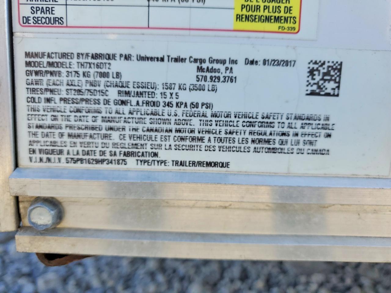 2017 Haulmark Mark TH7X16DT2 Enclosed Cargo Trailer