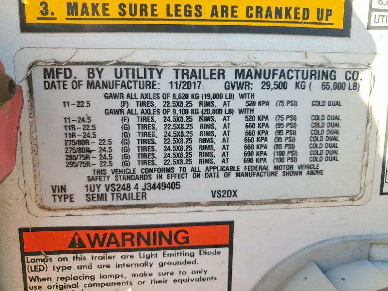 2018 Utility Tr 2018 Utility VS2DX DRY Van Trailer