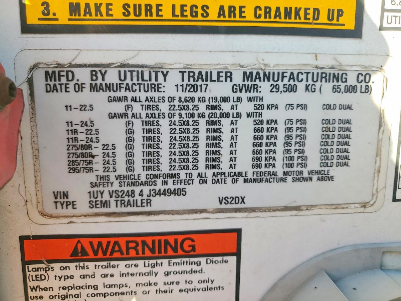 2018 Utility Tr 2018 Utility VS2DX DRY Van Trailer