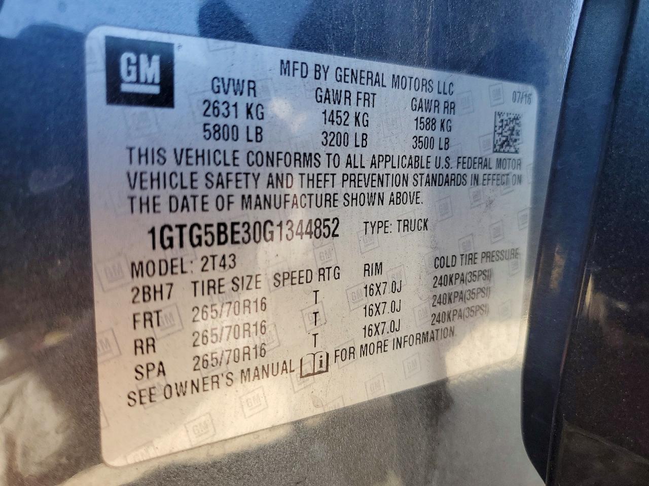 2016 GMC Canyon