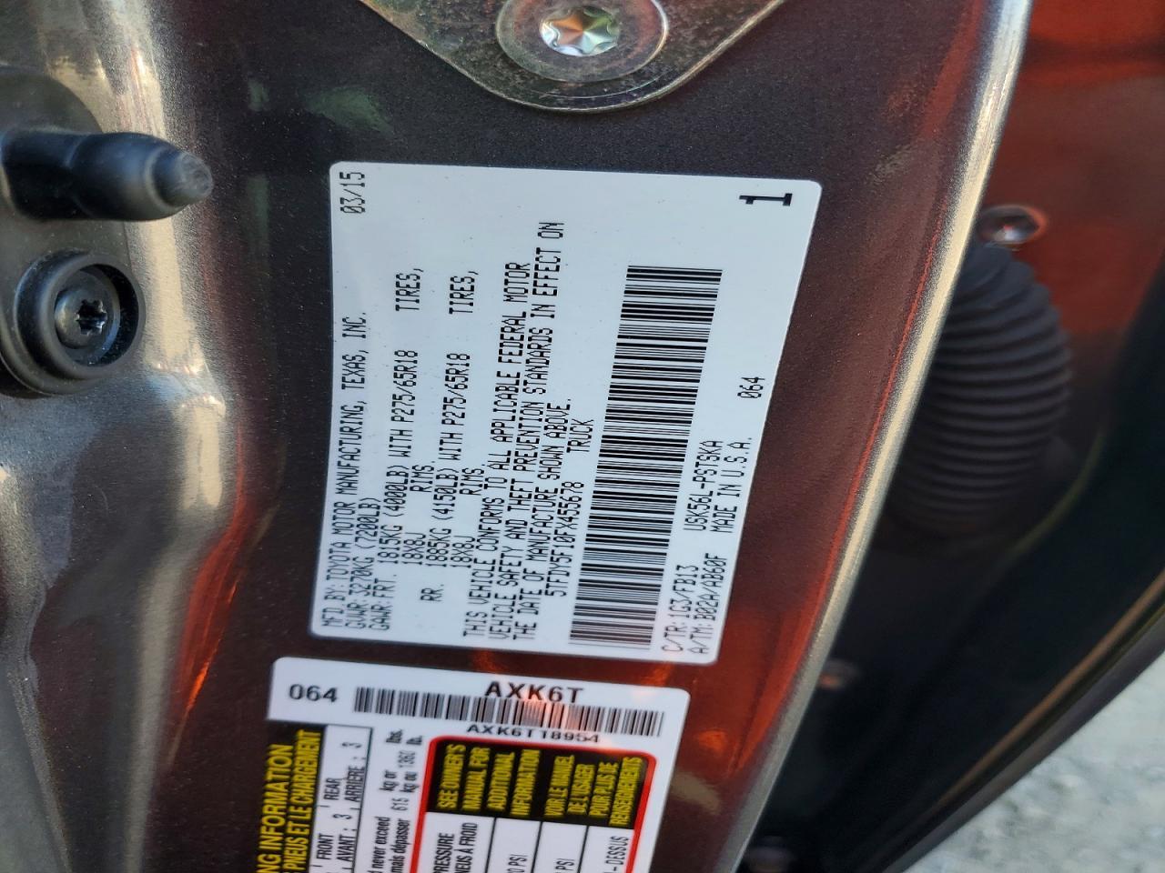 2015 Toyota Tundra SR5